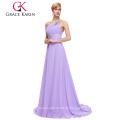 Grace Karin Frauen Mode eine Schulter Meerjungfrau lange wulstige lila prom Kleid CL2949-8